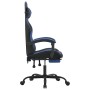 Silla gaming giratoria y reposapiés cuero sintético negro azul en Sillas gaming | Comprar online en Foru.es