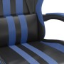 Silla gaming giratoria y reposapiés cuero sintético negro azul en Sillas gaming | Comprar online en Foru.es