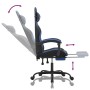 Silla gaming giratoria y reposapiés cuero sintético negro azul en Sillas gaming | Comprar online en Foru.es