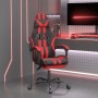 Silla gaming giratoria y reposapiés cuero sintético negro rojo en Sillas gaming | Comprar online en Foru.es