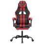 Silla gaming giratoria y reposapiés cuero sintético negro rojo en Sillas gaming | Comprar online en Foru.es
