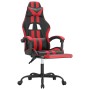 Silla gaming giratoria y reposapiés cuero sintético negro rojo en Sillas gaming | Comprar online en Foru.es