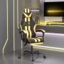 Silla gaming giratoria reposapiés cuero sintético negro dorado en Sillas gaming | Comprar online en Foru.es