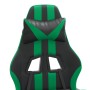Silla gaming giratoria y reposapiés cuero sintético negro verde en Sillas gaming | Comprar online en Foru.es