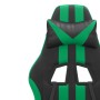 Silla gaming giratoria y reposapiés cuero sintético negro verde en Sillas gaming | Comprar online en Foru.es