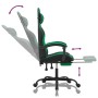 Silla gaming giratoria y reposapiés cuero sintético negro verde en Sillas gaming | Comprar online en Foru.es