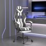 Silla gaming giratoria reposapiés cuero sintético negro blanco en Sillas gaming | Comprar online en Foru.es