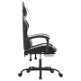 Silla gaming giratoria reposapiés cuero sintético negro blanco en Sillas gaming | Comprar online en Foru.es