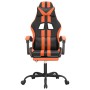 Silla gaming giratoria reposapiés cuero sintético negro naranja en Sillas gaming | Comprar online en Foru.es