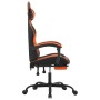 Silla gaming giratoria reposapiés cuero sintético negro naranja en Sillas gaming | Comprar online en Foru.es