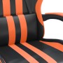Silla gaming giratoria reposapiés cuero sintético negro naranja en Sillas gaming | Comprar online en Foru.es