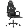 Silla gaming giratoria y reposapiés cuero sintético negro en Sillas gaming | Comprar online en Foru.es