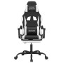 Silla gaming giratoria reposapiés cuero sintético negro blanco en Sillas gaming | Comprar online en Foru.es