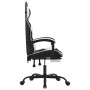 Silla gaming giratoria reposapiés cuero sintético negro blanco en Sillas gaming | Comprar online en Foru.es
