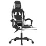 Silla gaming giratoria reposapiés cuero sintético negro blanco en Sillas gaming | Comprar online en Foru.es