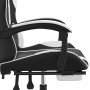 Silla gaming giratoria reposapiés cuero sintético negro blanco en Sillas gaming | Comprar online en Foru.es