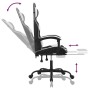 Silla gaming giratoria reposapiés cuero sintético negro blanco en Sillas gaming | Comprar online en Foru.es