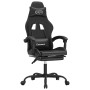 Silla gaming giratoria y reposapiés cuero sintético negro en Sillas gaming | Comprar online en Foru.es