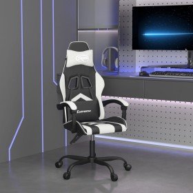 Silla gaming giratoria cuero sintético negro y blanco en Sillas gaming | Comprar online en Foru.es