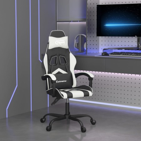 Silla gaming giratoria cuero sintético negro y blanco en Sillas gaming | Comprar online en Foru.es