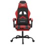 Silla gaming giratoria y reposapiés cuero sintético negro rojo en Sillas gaming | Comprar online en Foru.es