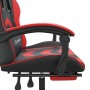 Silla gaming giratoria y reposapiés cuero sintético negro rojo en Sillas gaming | Comprar online en Foru.es