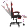 Silla gaming giratoria y reposapiés cuero sintético negro rojo en Sillas gaming | Comprar online en Foru.es