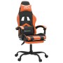 Silla gaming giratoria reposapiés cuero sintético negro naranja en Sillas gaming | Comprar online en Foru.es