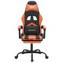 Silla gaming giratoria reposapiés cuero sintético negro naranja en Sillas gaming | Comprar online en Foru.es