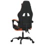 Silla gaming giratoria reposapiés cuero sintético negro naranja en Sillas gaming | Comprar online en Foru.es