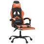 Silla gaming giratoria reposapiés cuero sintético negro naranja en Sillas gaming | Comprar online en Foru.es