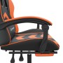 Silla gaming giratoria reposapiés cuero sintético negro naranja en Sillas gaming | Comprar online en Foru.es
