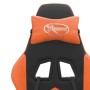 Silla gaming giratoria reposapiés cuero sintético negro naranja en Sillas gaming | Comprar online en Foru.es