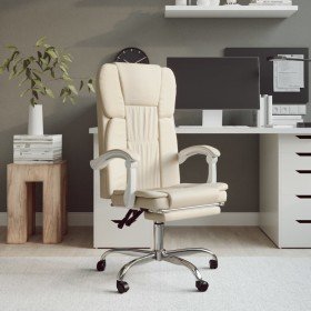 Silla de oficina reclinable cuero sintético crema en Sillas de oficina | Comprar online en Foru.es