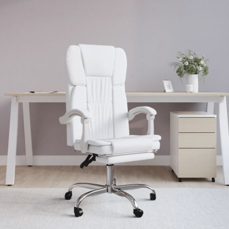 Silla de oficina reclinable cuero sintético blanco en Sillas de oficina | Comprar online en Foru.es
