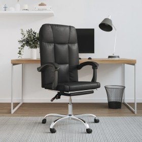 Silla de oficina reclinable cuero sintético negro en Sillas de oficina | Comprar online en Foru.es