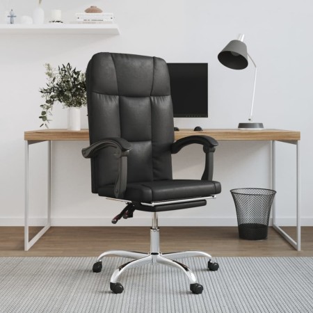 Silla de oficina reclinable cuero sintético negro en Sillas de oficina | Comprar online en Foru.es