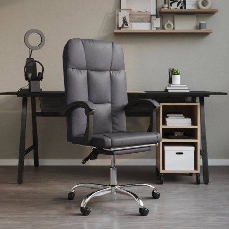 Silla de oficina reclinable cuero sintético gris en Sillas de oficina | Comprar online en Foru.es