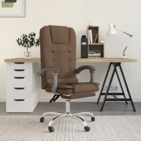 Silla de oficina reclinable con masaje de tela marrón en Sillas de oficina | Comprar online en Foru.es