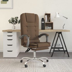Silla de oficina reclinable con masaje de tela marrón en Sillas de oficina | Comprar online en Foru.es