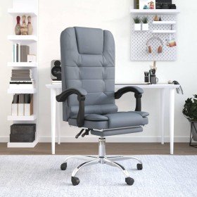 Silla de oficina reclinable con masaje terciopelo gris oscuro en Sillas de oficina | Comprar online en Foru.es
