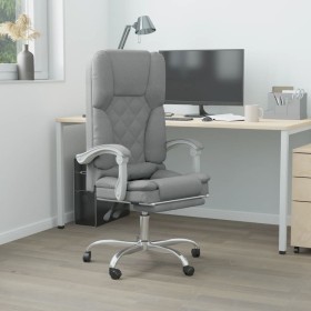 Silla de oficina reclinable con masaje de tela gris claro en Sillas de oficina | Comprar online en Foru.es