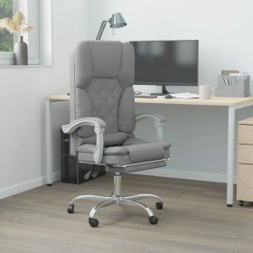 Silla de oficina reclinable con masaje de tela gris claro en Sillas de oficina | Comprar online en Foru.es