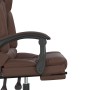 Silla de oficina reclinable masaje cuero sintético marrón en Sillas de oficina | Comprar online en Foru.es