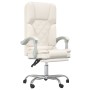 Silla de oficina reclinable masaje cuero sintético color crema en Sillas de oficina | Comprar online en Foru.es