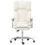 Silla de oficina reclinable masaje cuero sintético color crema en Sillas de oficina | Comprar online en Foru.es