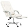 Silla de oficina reclinable masaje cuero sintético color crema en Sillas de oficina | Comprar online en Foru.es