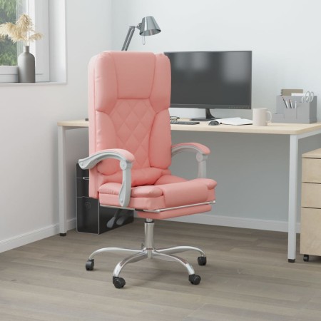 Silla de oficina reclinable masaje cuero sintético rosa en Sillas de oficina | Comprar online en Foru.es