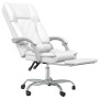 Silla de oficina reclinable masaje cuero sintético blanco en Sillas de oficina | Comprar online en Foru.es
