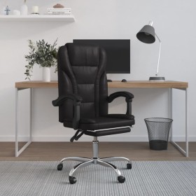 Silla de oficina reclinable cuero sintético negro en Sillas de oficina | Comprar online en Foru.es
